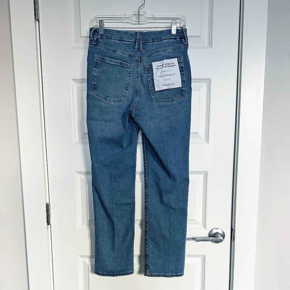 NWT Good American Power Stretch Pull-on Straight Jeans - Picture 8 of 9
